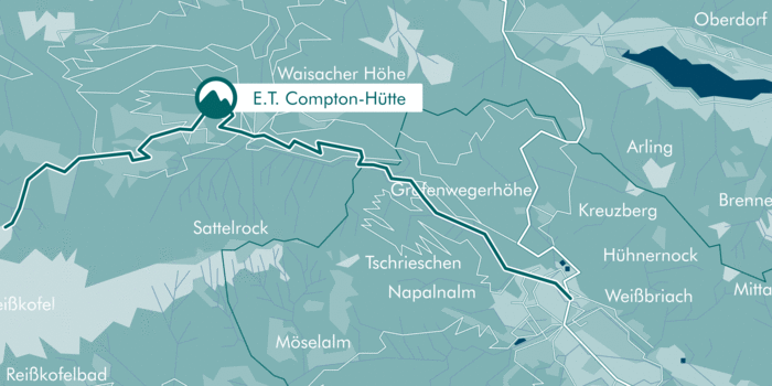 Karte: E.T. Compton-Hütte